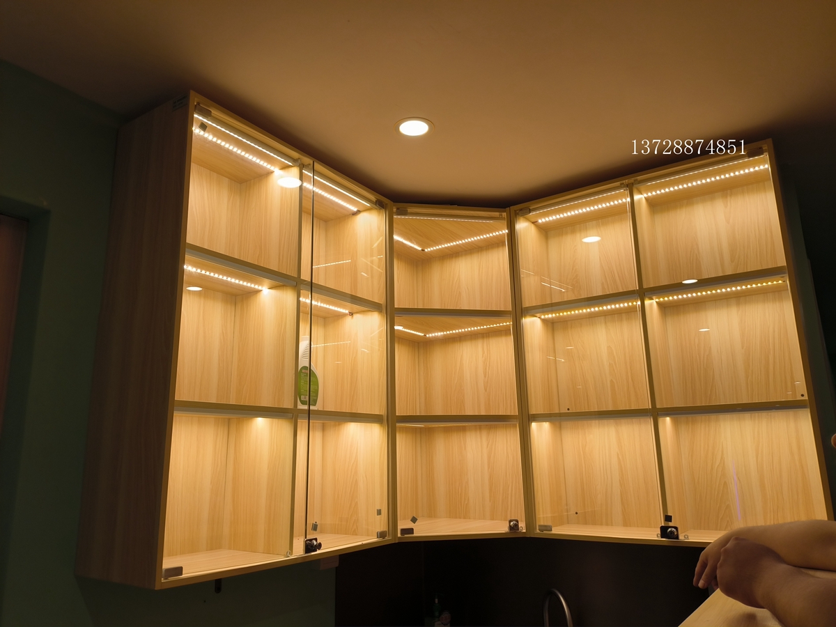 壁柜展示柜吊柜定制上墙储物柜置物架玻璃门有灯收纳柜承重木制书