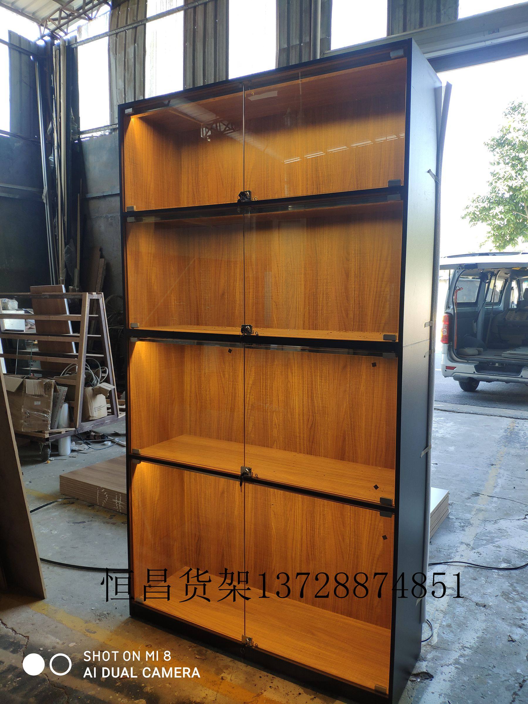 定制手办模型玩偶落地展示柜透明玻璃格子柜木制盲盒货架成品出货