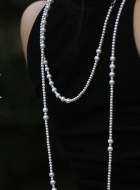 2024新款珍珠长项链颈链高级感长珍珠毛衣链秋冬长款珍珠项链女款