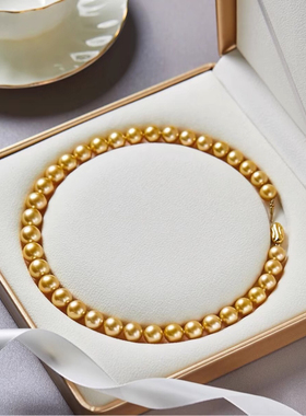 消失的她倪妮同款项链南洋浓金珍珠项链女气质法式高级感锁骨链女