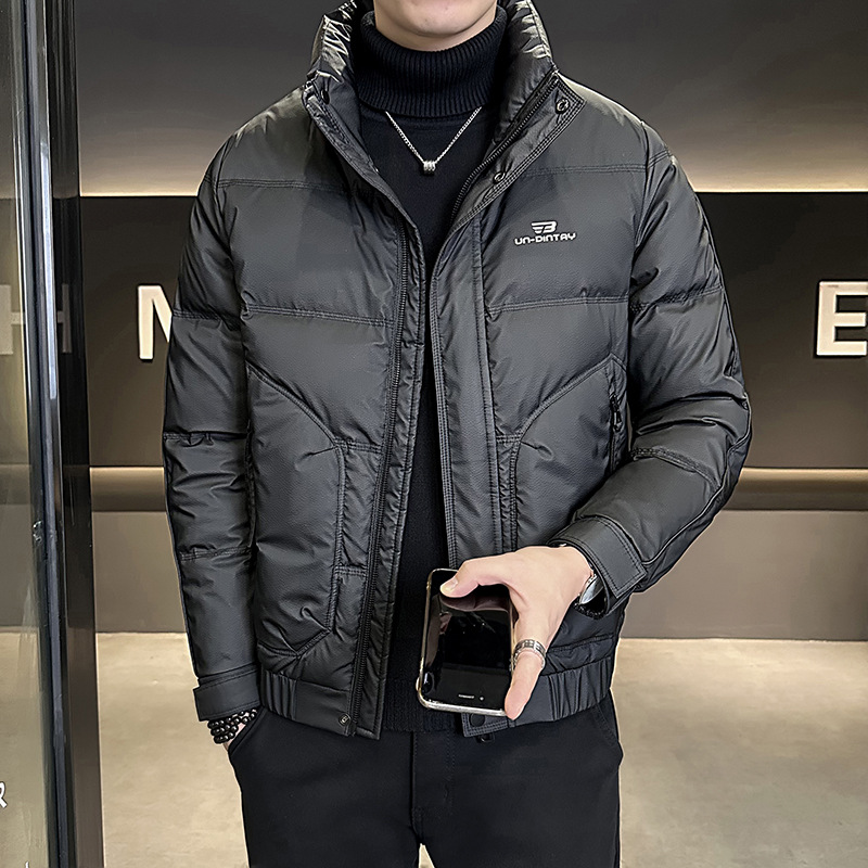 M-4XL B353 9865 P185 黑2025国标年连帽冬季男士羽绒服加厚外套