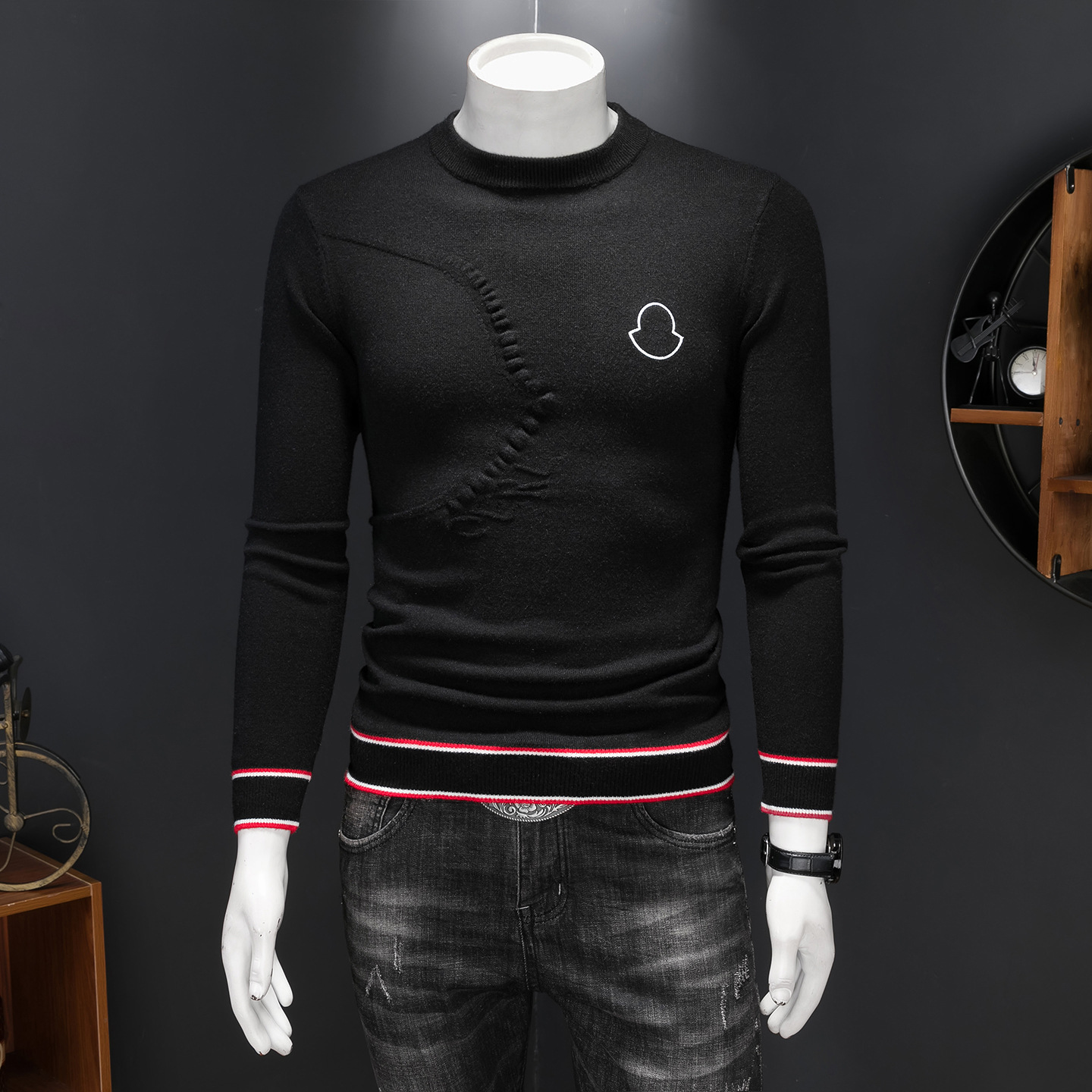 2025新款冬季男毛衣羊毛衫圆领针织衫打底衫2503p135长期有货