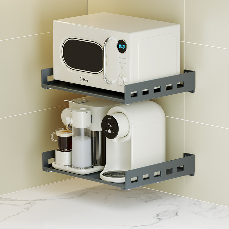 家用厨房微波炉置物架免打孔电烤箱支架多层调味料水壶一体收纳架,厨房/烹饪用具,微波炉置物架,淘宝优惠券,粉丝福利购,淘宝优惠卷