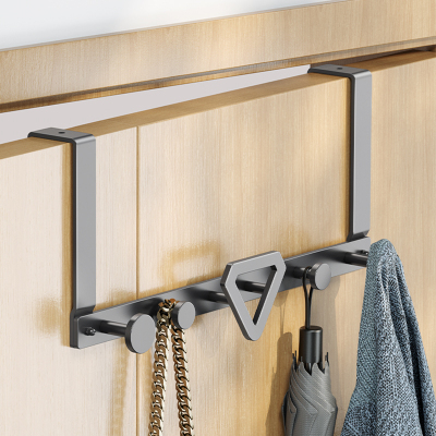 不锈钢加长款挂衣架6cm厚门 创意免打孔卧室门后挂钩衣服收纳架子