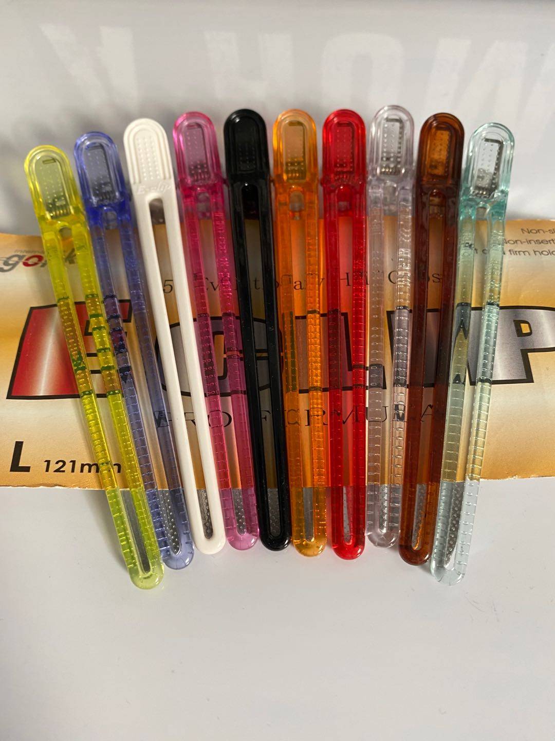 日本正品eclip五力专业发夹鸭嘴夹剪发夹l号12cm  单支价格18元