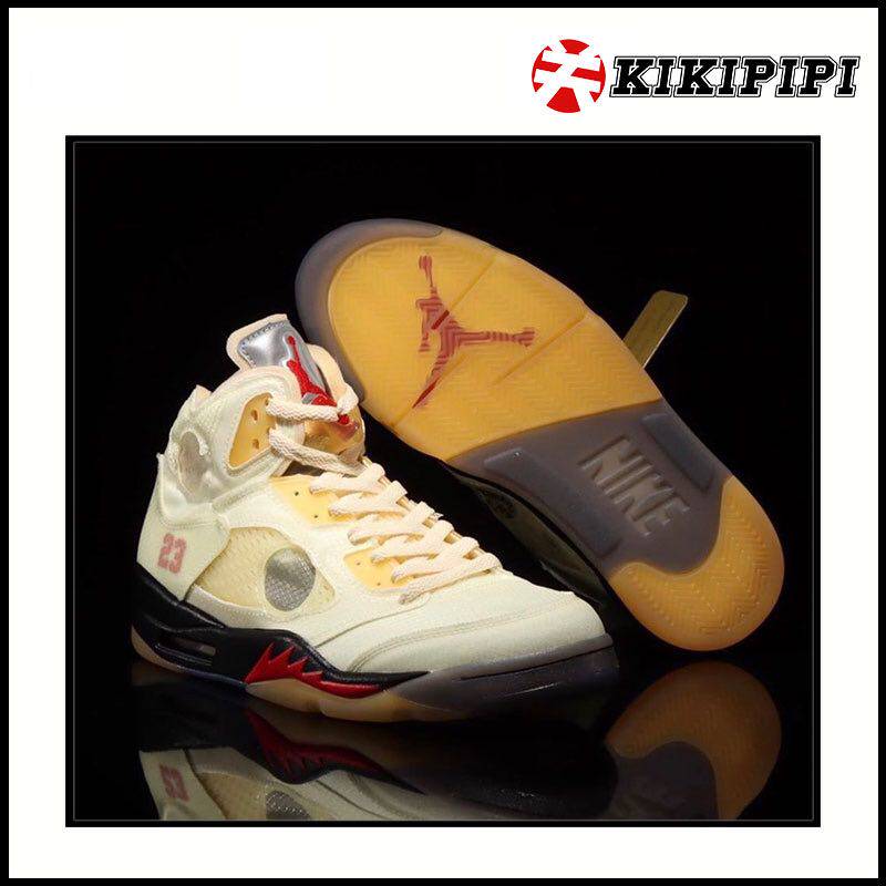 off-white x air jordan 5 aj5 ow联名 米白蝉翼 白帆 dh8565-100
