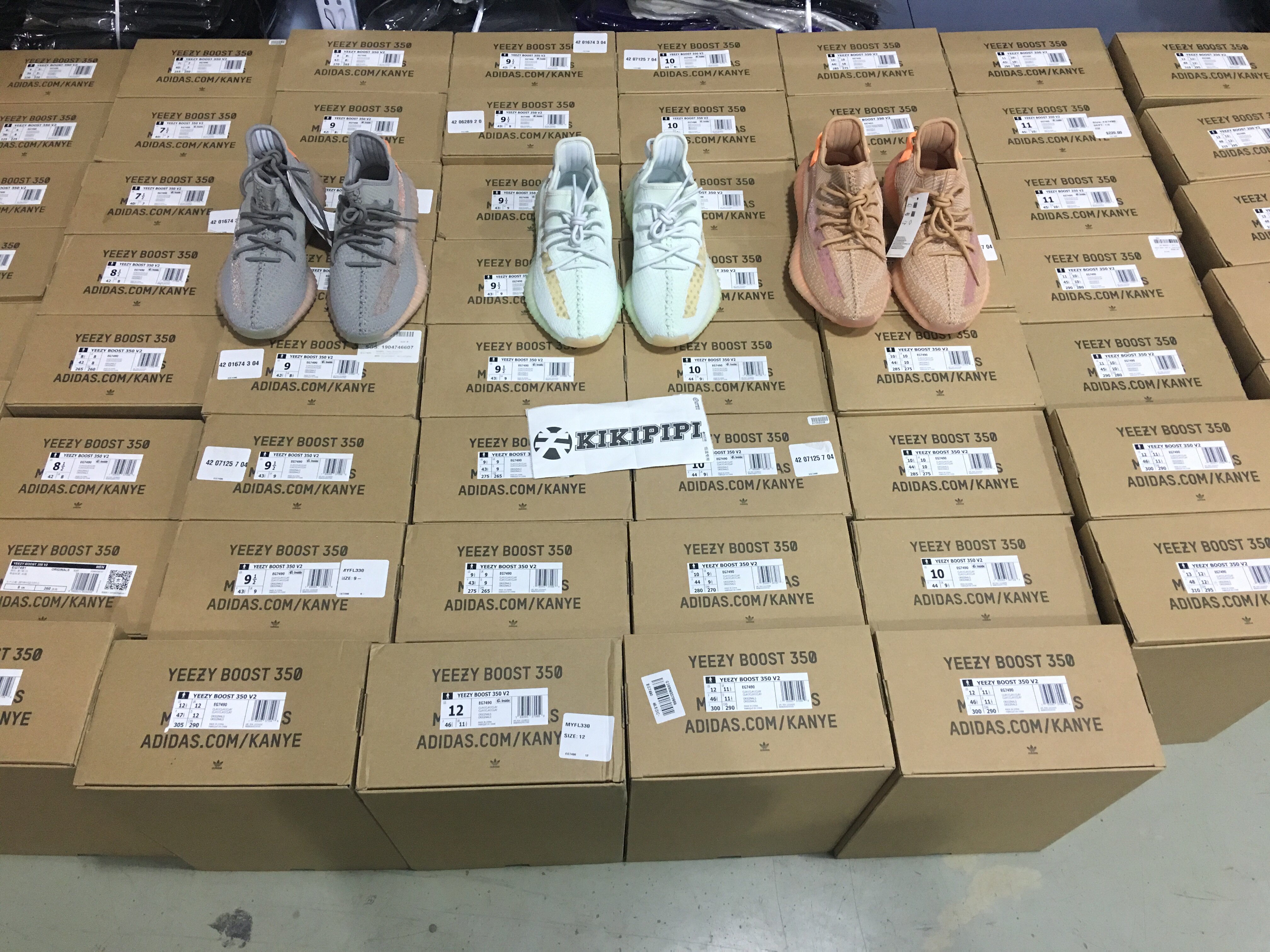 adidas yeezy boost 350v2 椰子灰橙 亚洲欧洲限定镂空天使eg7491