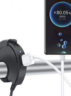 电动车龙头款手机充电器 车载USB快充防水TYPE-C充电座SAE接口带