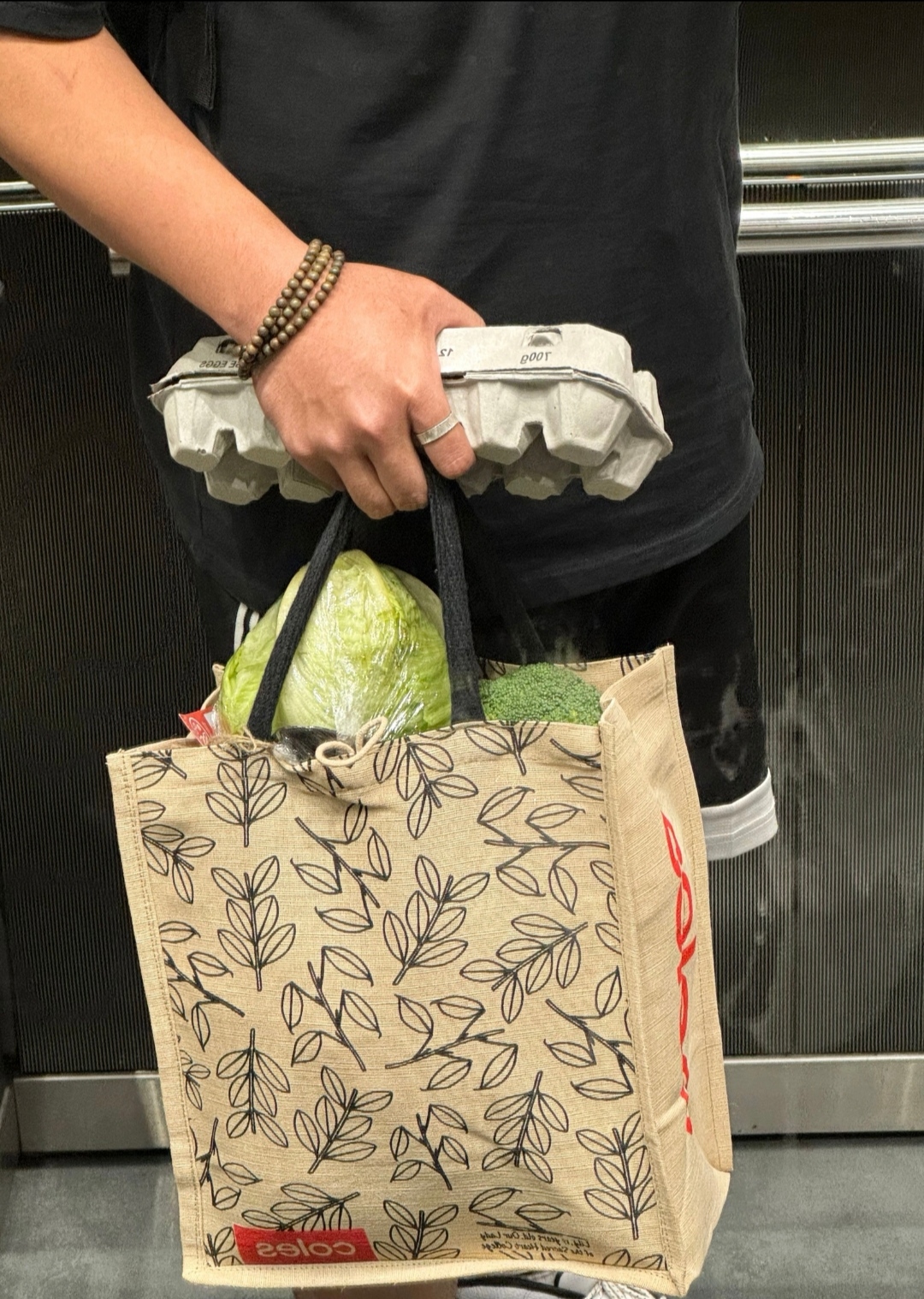 包邮澳洲超市Coles亚麻购物袋手提袋 买菜袋 带饭包 出片街拍道具