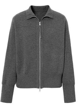 MM麦麦2026年春季女士简约百搭休闲翻领双拉链针织开衫毛衣