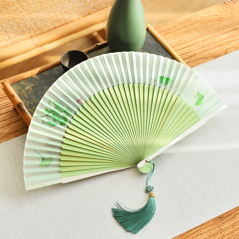 相思红豆折扇礼物古风扇子折叠竹制中国风复古汉服印刷扇形旗袍