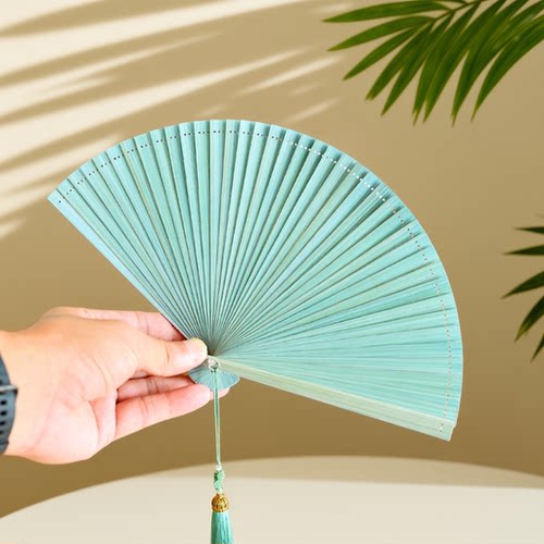 全竹纯色国风小折扇女生折扇