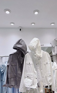 茜茜依蔓连帽短外套欧洲站休闲百达2023秋冬新品短款风衣棉质