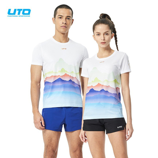 T恤夏新款 快干速干半袖 吸湿透气运动短袖 UTO炫系列印花男女情侣款