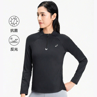 T恤针织套头立领吸湿排汗舒适透气保暖防风 ASICS亚瑟士女跑步长袖