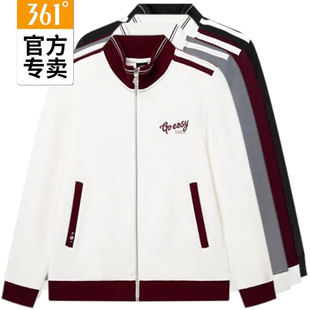 361度女士开襟卫衣棉质新品 2025春秋休闲立领运动外套56Z519052A