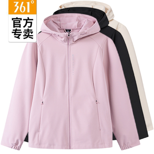 361度女士连帽单风衣新品 综训外套女子开襟上衣56Z412606 2024春季