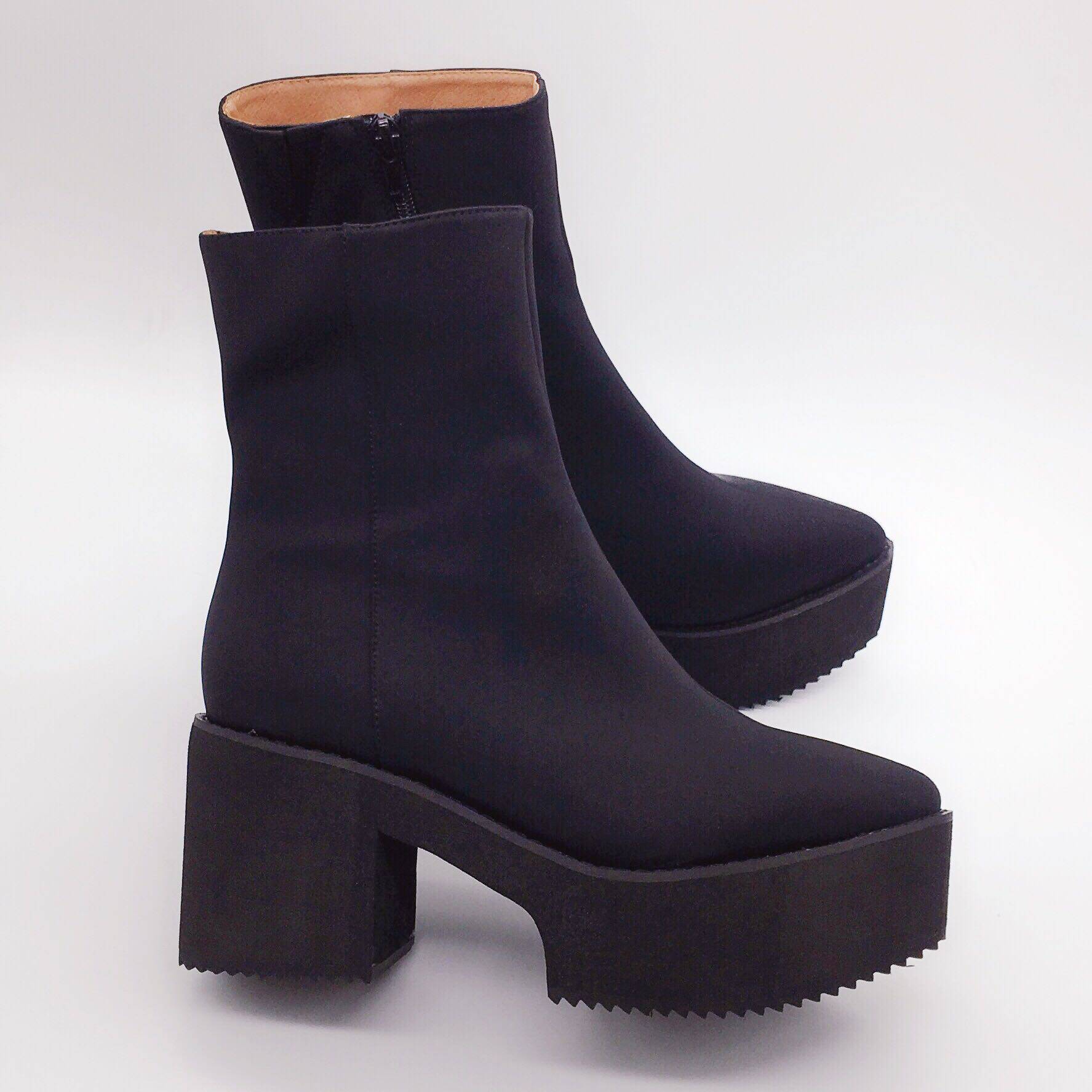 ANTAINA MUFFIN PLATFORM SHOES WATERPROOF BOOTS EUROPEAN STYLE FASHION POINTED WOMENS SHOES BOOTS TUBE HEIGHT 15CM7801