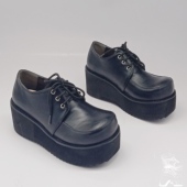 9055 松糕底 antaina店主实拍朋克厚底漆皮圆头秋季 情侣松糕鞋