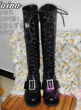 33-47大码女靴制服靴高筒靴鞋搭扣猫耳可爱日常秋冬款可定制965