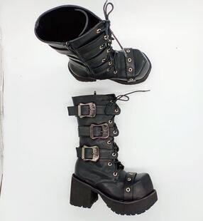 antaina原创店主实拍朋克松糕鞋 欧美风菱形头机车靴9033 厚底鞋