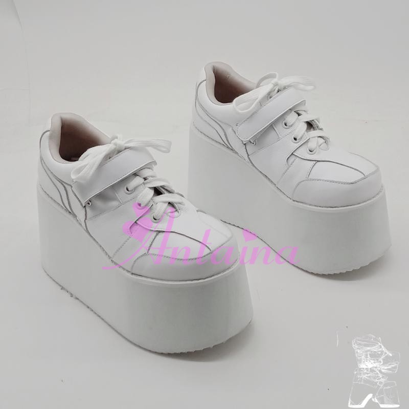 antaina松糕鞋魔术贴牛皮真皮