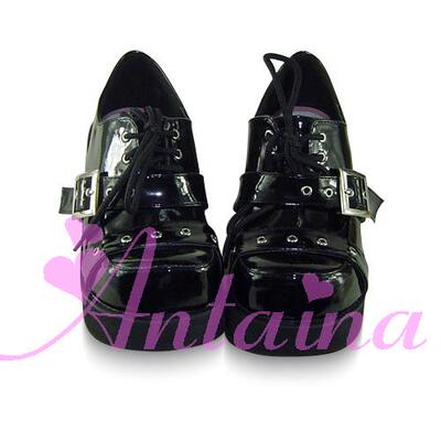 taobao agent An*TAI*Na*◣ lolita cos punk thick -soled patent leather couple loose cake shoes 9055