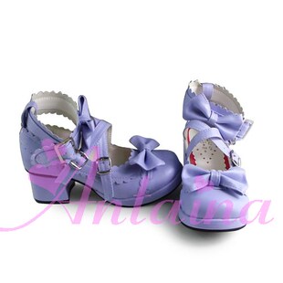 ◢an*tai*na*◣ LOLITA COS PUNK蝴蝶结中跟娃娃鞋 2002-1多色