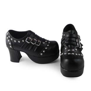 antaina原创店主实拍马蹄跟厚底鞋 铆钉春秋鞋 玛丽珍鞋 4122 增高鞋