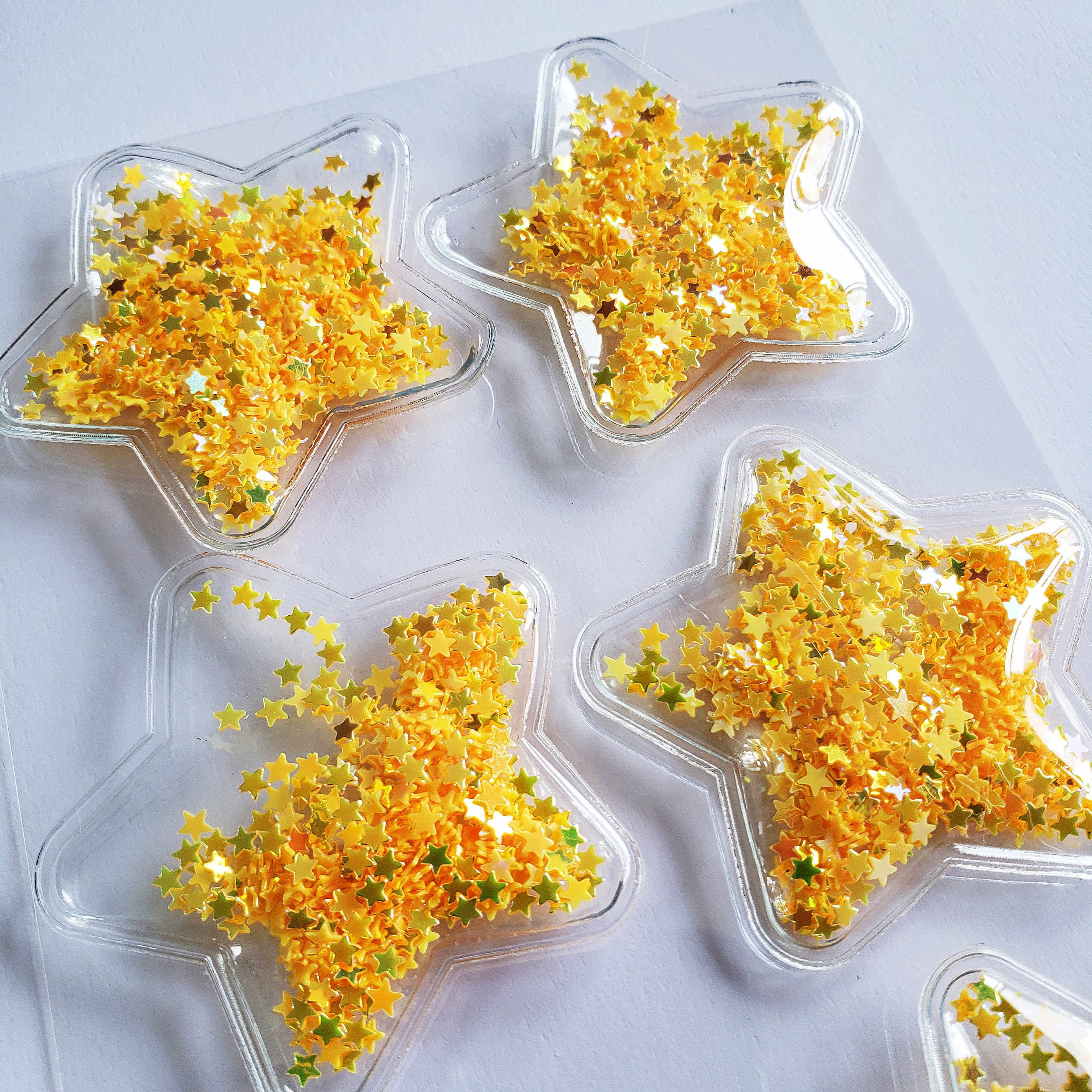 星星贴纸彩色星星流沙流动星星儿童桃心小贴贴心形奢华装饰小贴画