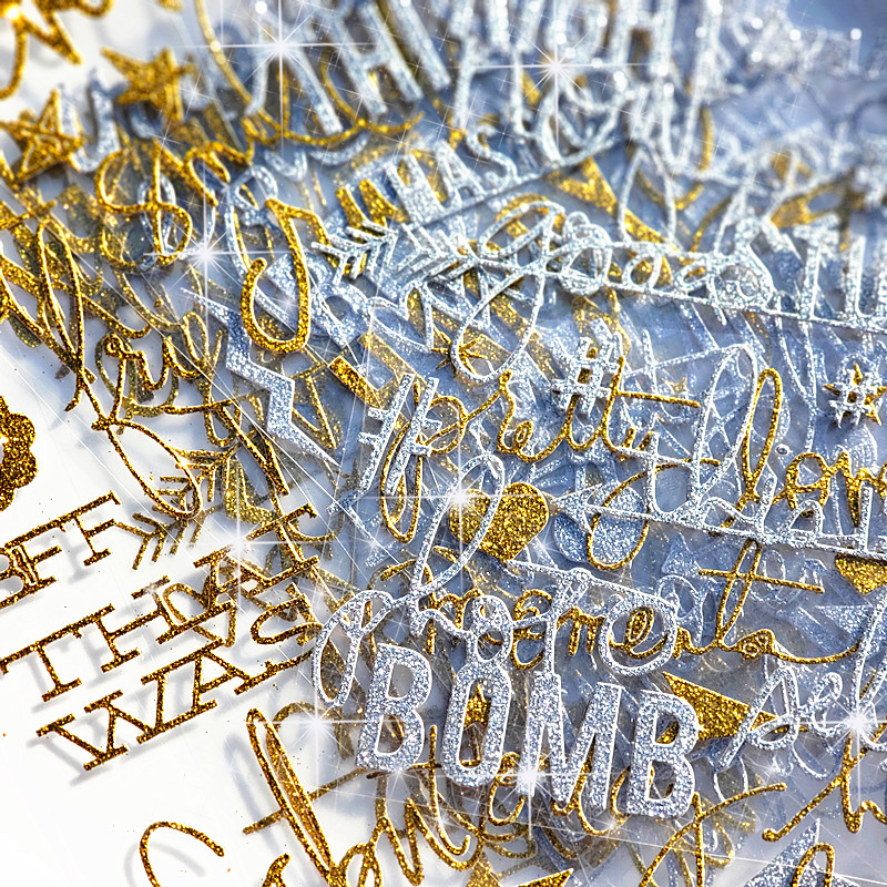 金色英文字母贴纸金粉scrapbook