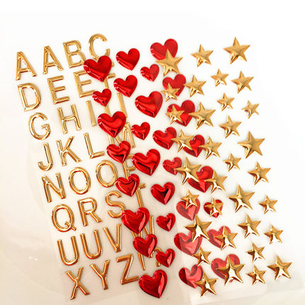 奢华封口贴 envelope seals 桃心 星星贴纸 字母贴画sticker