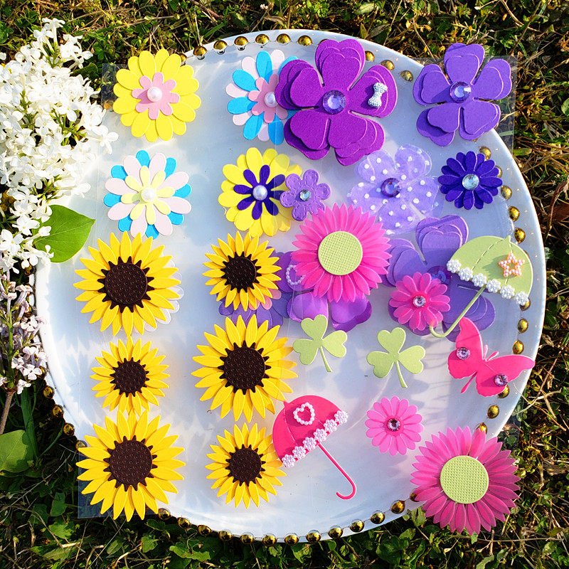 scrapbook stickers 剪贴薄贴纸 3d sticker  花朵手工立体贴纸