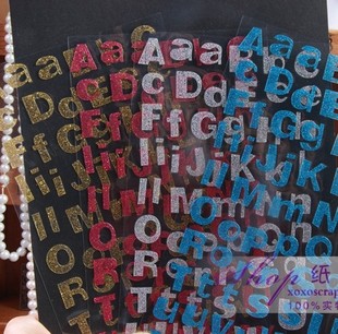金粉字母贴纸 scrapbook stickers 成长册装饰贴纸 blingbling