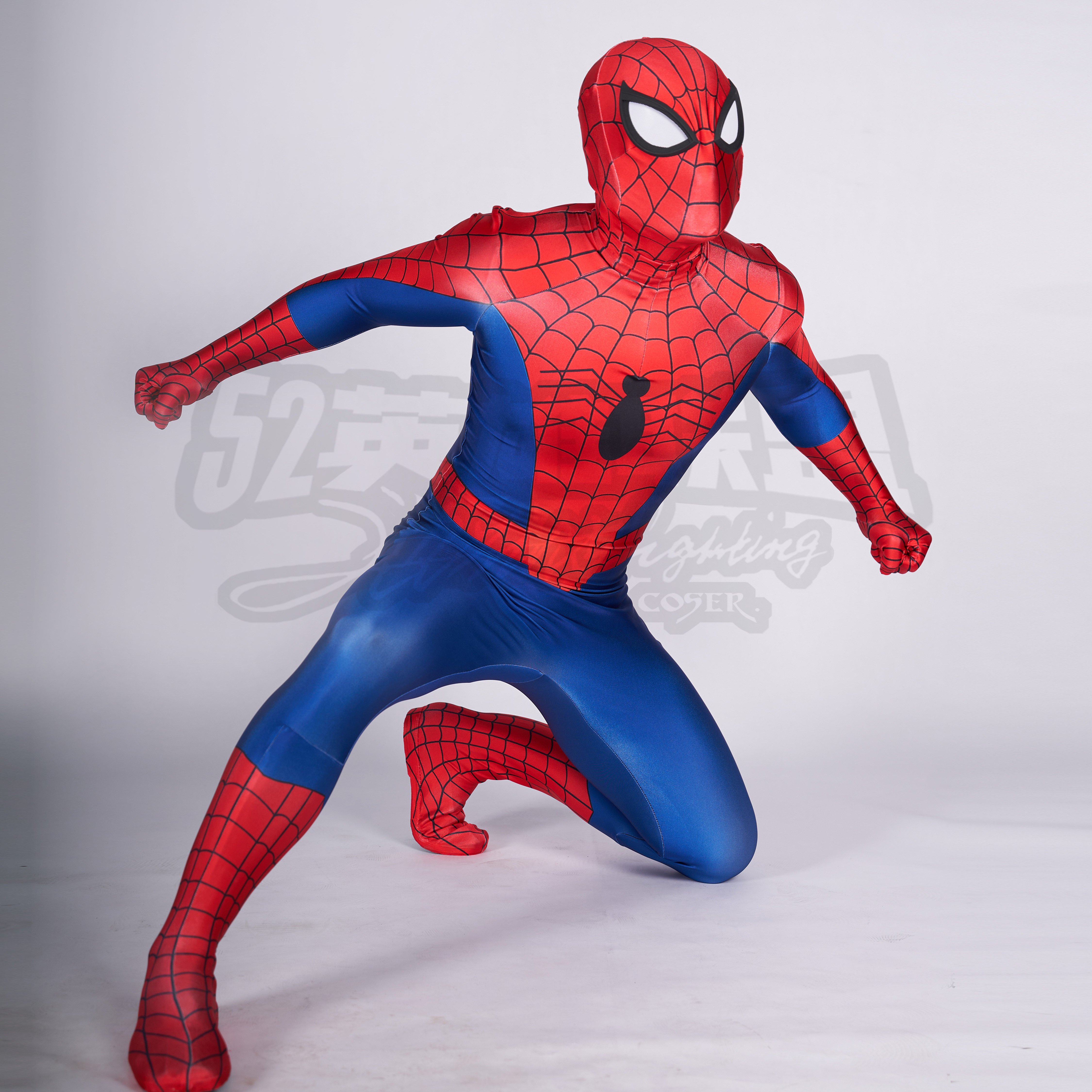 日本特摄东映蜘蛛侠漫画红蓝Cosplay紧身衣 52英雄联盟 量身定制