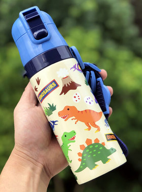 超轻恐龙儿童保温杯skater日本小学生男防摔水杯便携直饮水壶进口