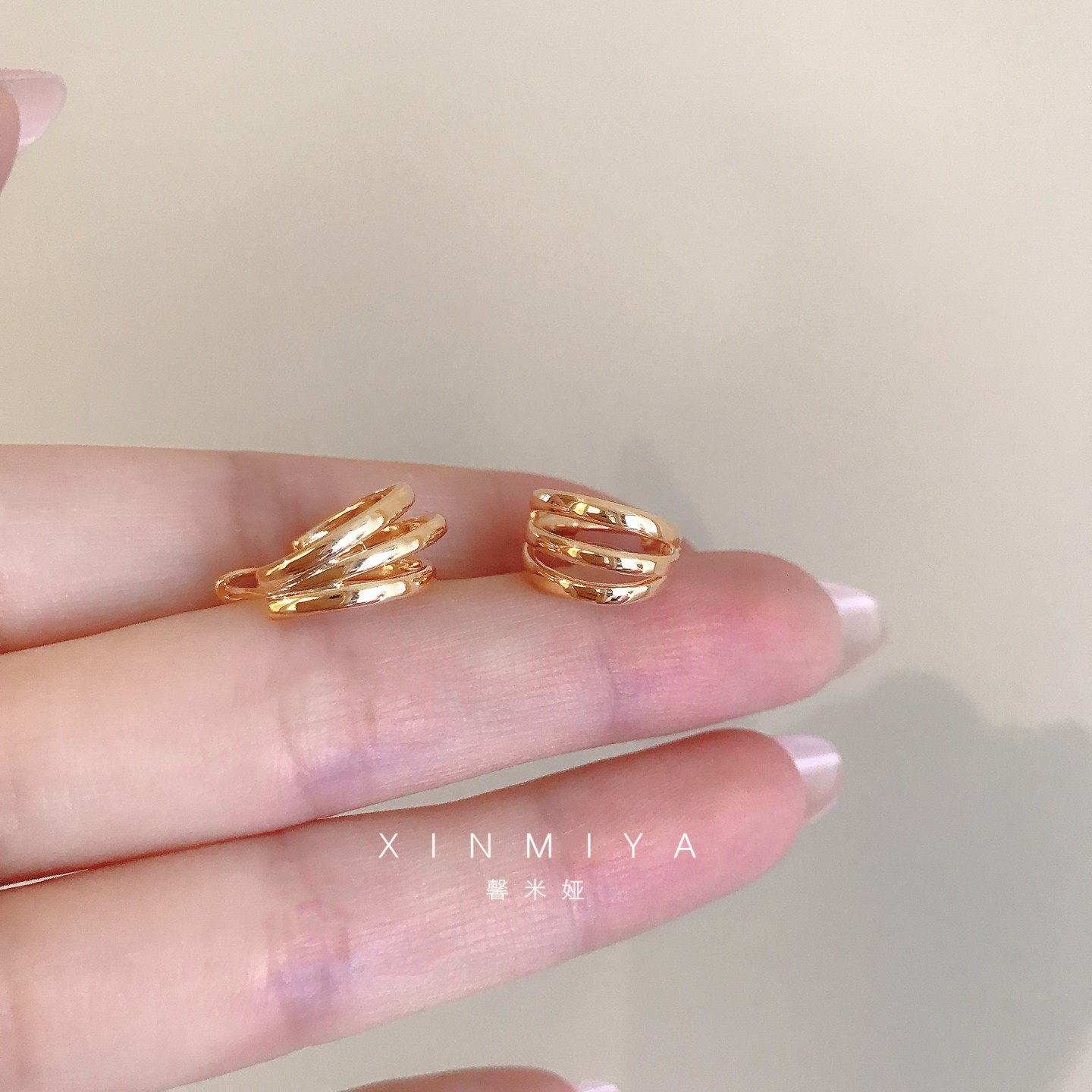 【胖东来爆卖】金色多层素圈耳环