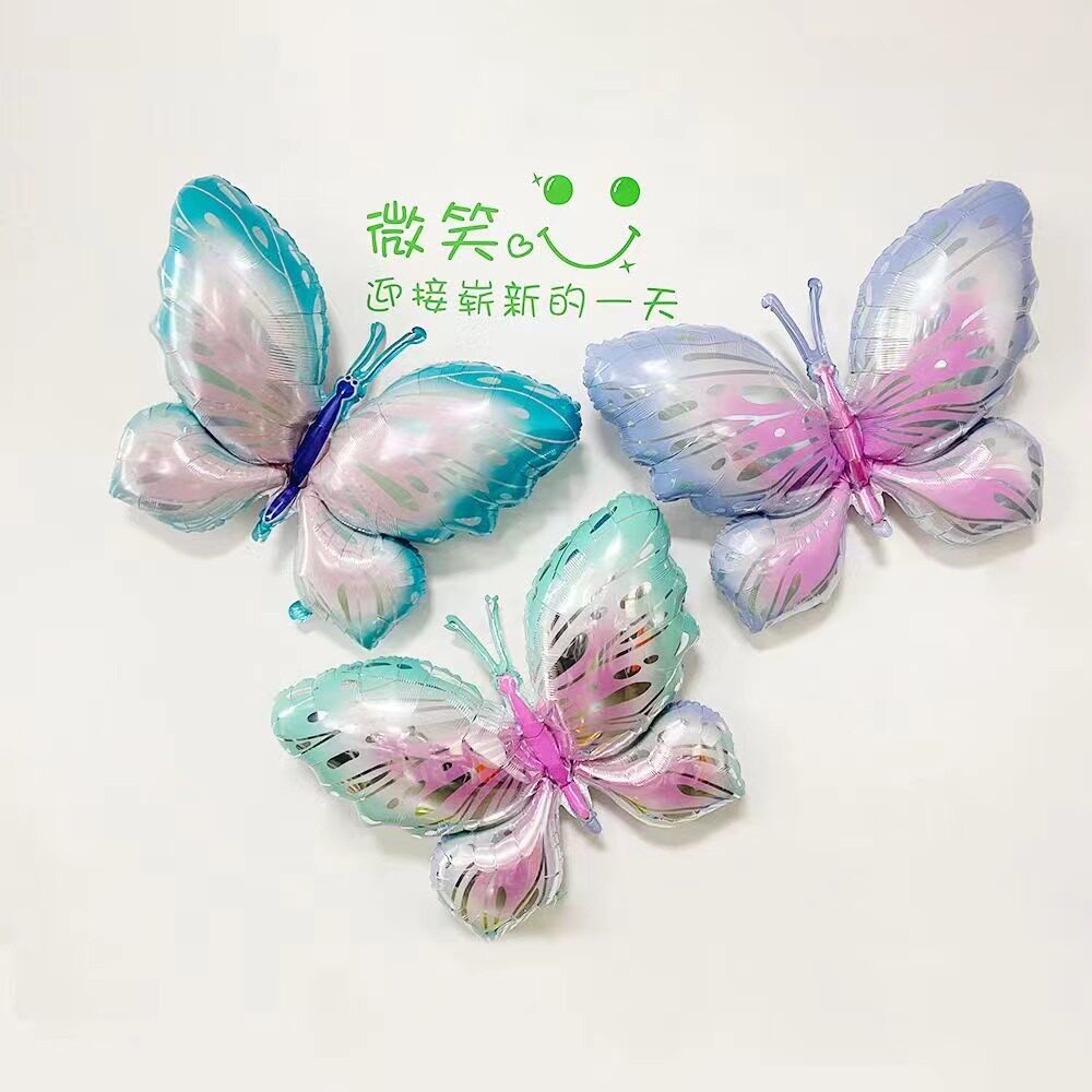 新款冰紫蝴蝶昆虫铝膜气球