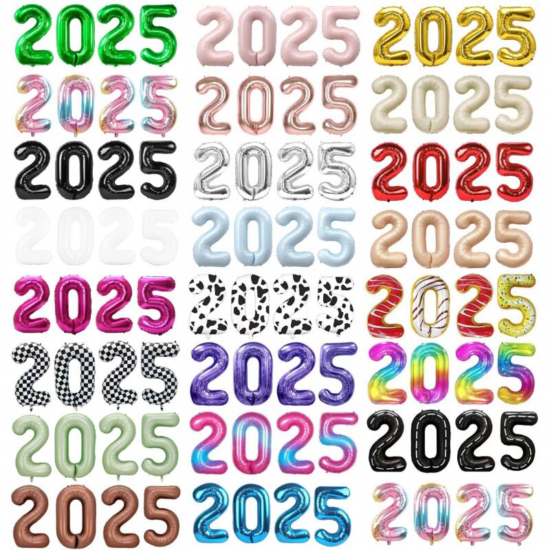 2025单卡数字新年派对铝箔气球