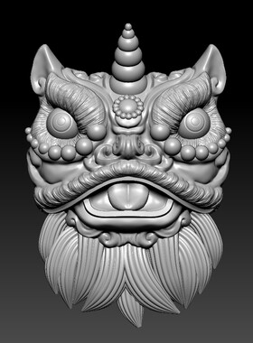 舞狮头挂件3D模型高模stl格式