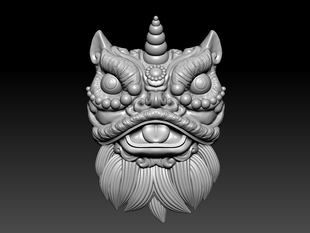 舞狮头挂件3D模型高模stl格式