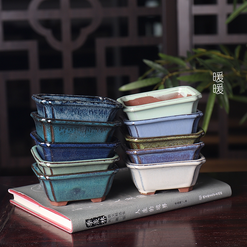 F801#斜抽角自在屋花盆特价釉盆