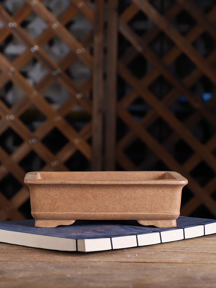 清仓！紫砂中大号花盆盆景盆芝麻段泥长方盆椭圆绿植盆景透气