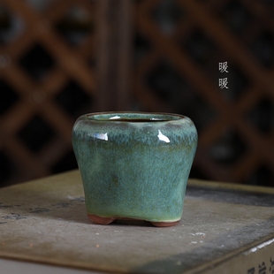 F464 满36元 小贡灯 釉盆 包邮 暖暖花器