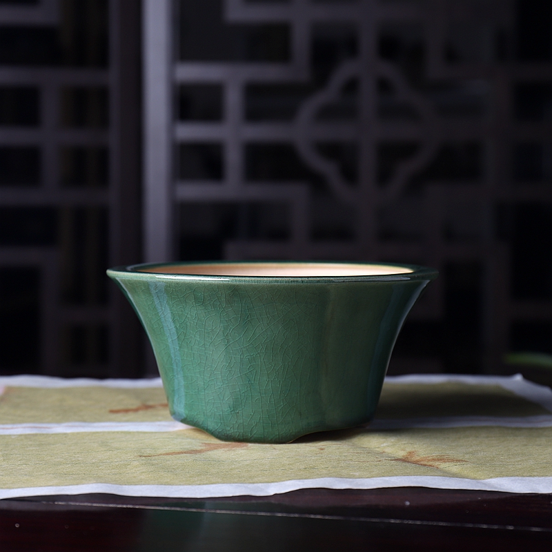 张治成款中国风冰裂特价花盆