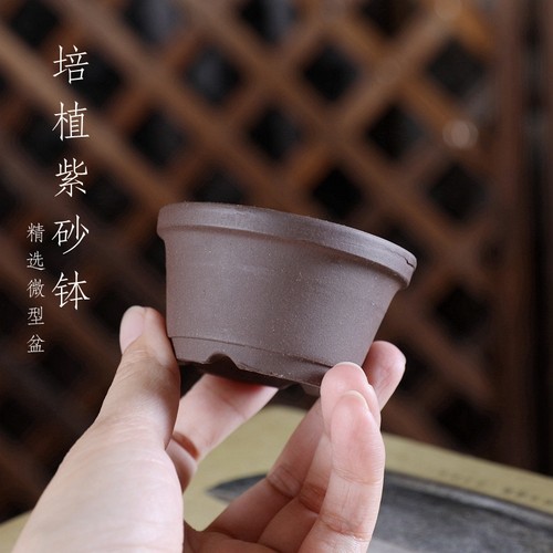 自在屋精选紫砂花盆系列 微型盆景绿植控养迷你 6#培植盆