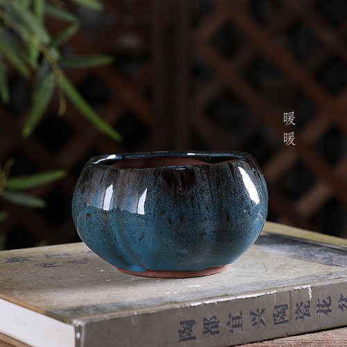 均釉多肉小花盆F461#大南瓜彩色