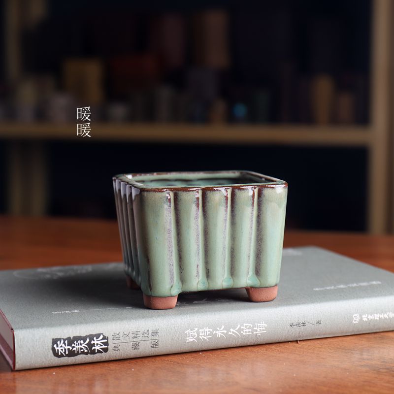 竹排暖暖花器特价36元包邮釉盆