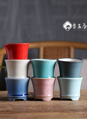『底线敞口高盆』暖暖花器 精品釉盆系列 多色可选