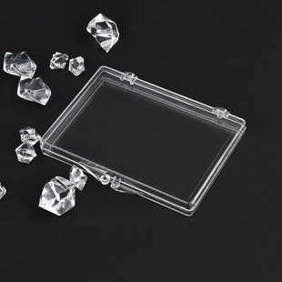 长方形透明PS塑料盒 94x68x10 铰链式徽章收纳奖牌盒冰箱贴包装盒